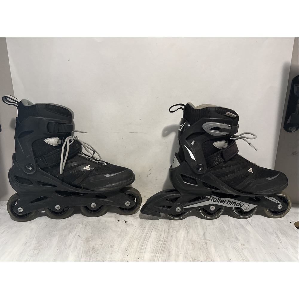 Rollerblade Zetrablade Men’s Sz 10 Inline Roller Blades Black 80mm BROKEN WHEEL